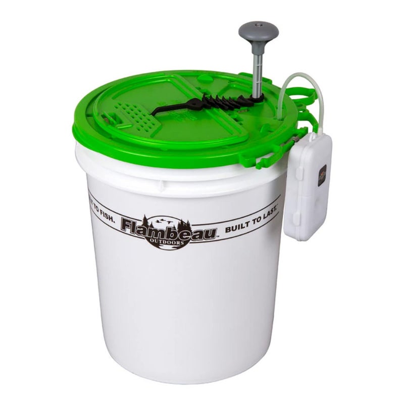 Flambeau Tackle Outdoors 6092BB Bait Butler- Live Bait Retrieval System, Integrated Lid System with Net for Easy Bait Retrieval, Multi - Image 1